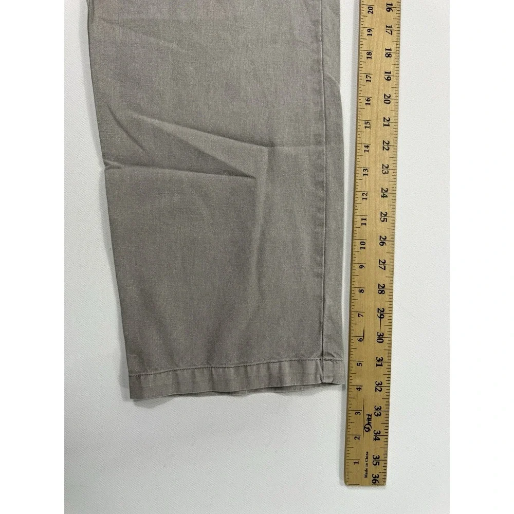 Eddie Bauer Mens 2XL Hemp Blend Drawstring Pants Gray Straight Leg Outdoor Chino